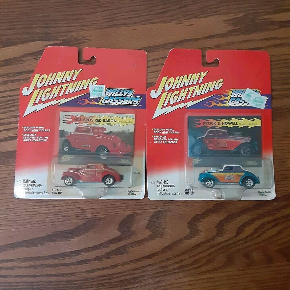 Johnny Lightning Willys Gassers Lot Of 2 Prock & Howell, Hill Bros Red Baron...